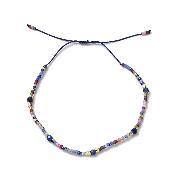 

PandaHall Miyuki Seed & Natural Kyanite Braided Bead Bracelets, Adjustable Bracelet with Nylon Cords, Colorful, Inner Diameter: 2-5/8~2-3/4..., Blue