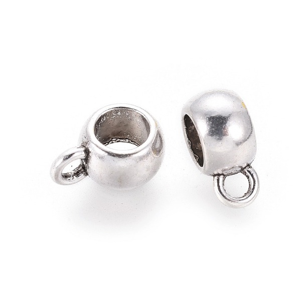 

PandaHall Tibetan Style Alloy Tube Bails, Loop Bails, Bail Beads, Rondelle, Cadmium Free & Nickel Free & Lead Free, Antique Silver, 8x5mm...