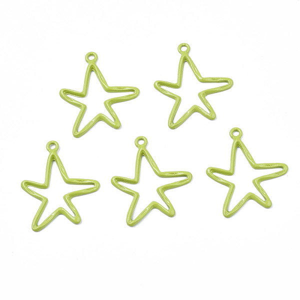 

PandaHall Spray Painted Alloy Pendants, Cadmium Free & Nickel Free & Lead Free, Star, Green Yellow, 26.5~27.5x23.5x1.5mm, Hole: 1.6mm Alloy...
