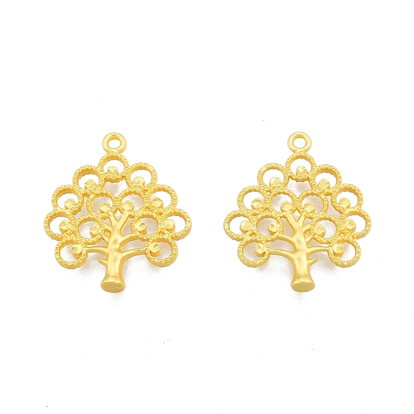 

PandaHall Alloy Pendants, Tree of Life Charms, Matte Gold Color, 27.5x23x4mm, Hole: 1.8mm Alloy Tree