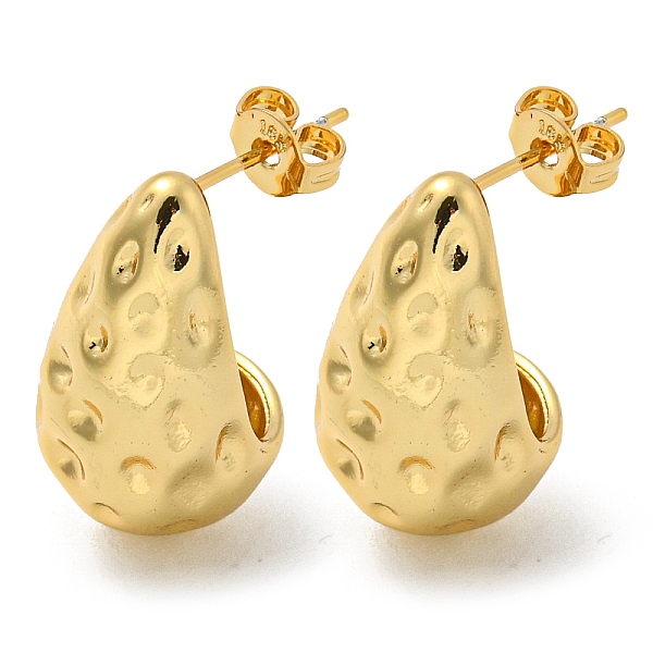 

PandaHall Rack Plated Teardrop Hammered Brass Stud Earrings for Women, Lead Free & Cadmium Free, Long-Lasting Plated, Real 18K Gold Plated...
