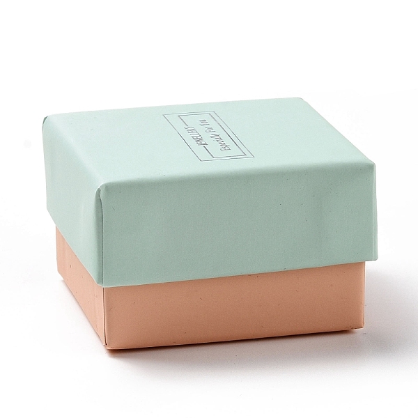 

PandaHall Jewellery Especially For You Cardboard Ring Boxes, with Black Sponge, for Jewelry Gift Packaging, Square, Aquamarine, 5x5x3.15cm..., Green