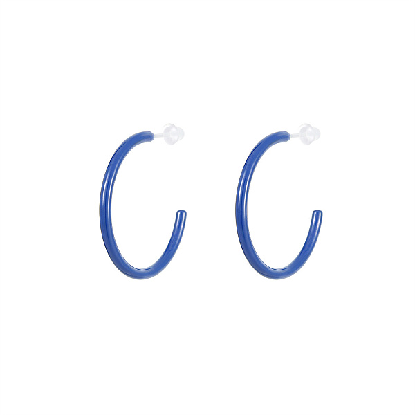 

PandaHall Porcelain Hoop Earrings for Women, Half Round Porcelain Half Round Blue