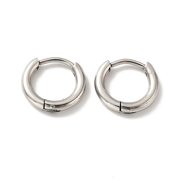 

PandaHall 201 Stainless Steel Huggie Hoop Earrings, with 304 Stainless Steel Pins, Stainless Steel Color, 15 Gauge, 9.5x1.5mm, Pin: 0.7mm...