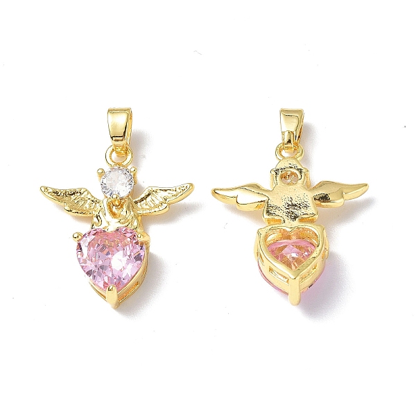 

PandaHall Brass Rhinestone Pendants, Real 18K Gold Plated, Heart with Wing Charms, Light Rose, 22x19x5mm, Hole: 4x2mm Brass+Rhinestone Heart..., Pink