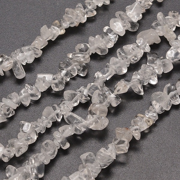 

PandaHall Natural Quartz Crystal Chip Beads Strands, Rock Crystal Beads, 5~8x5~8mm, Hole: 1mm, about 31.5 inch Quartz Crystal Chip Clear