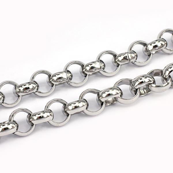 

PandaHall 304 Stainless Steel Rolo Chains, Belcher Chains, Unwelded, Stainless Steel Color, 10x4mm 304 Stainless Steel