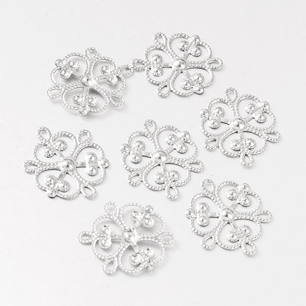 

PandaHall Flower 316 Surgical Stainless Steel Filigree Joiners, Chandelier Components, Stainless Steel Color, 19x17x1mm, Hole: 2x1mm Steel...