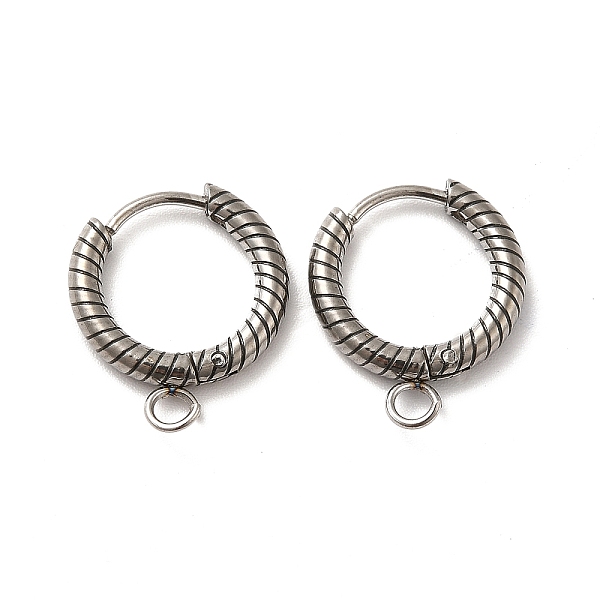 

PandaHall 201 Stainless Steel Hoop Earrings Findings, with 304 Stainless Steel Pins & Horizontal Loops, Ring, Stainless Steel Color, 10...