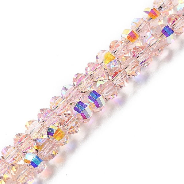 

PandaHall Transparent Electroplate Glass Beads Strands, AB Color, Faceted Lantern, Misty Rose, 6x4.5mm, Hole: 1.4mm, about 98pcs/strand...