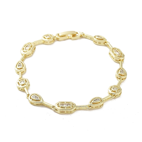 

PandaHall Brass Link Chain Bracelets, Clear Cubic Zirconia Tennis Bracelet, Real 18K Gold Plated, 7-5/8 inch(19.4cm) Cubic Zirconia Mixed...