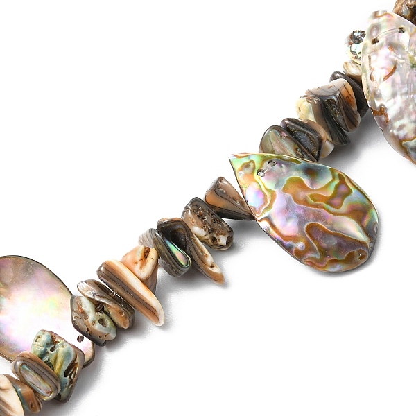 

PandaHall Natural Paua Shell Beads Strands, Chip & Teardrop, 7~15.5x11~26x2.5~4.5mm, Hole: 0.5mm, 15.55 inch(39.5cm) Paua Shell Teardrop