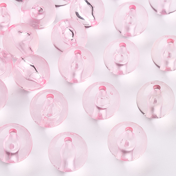 

PandaHall Transparent Acrylic Beads, Round, Pink, 16x15mm, Hole: 2.8mm Acrylic Round Pink
