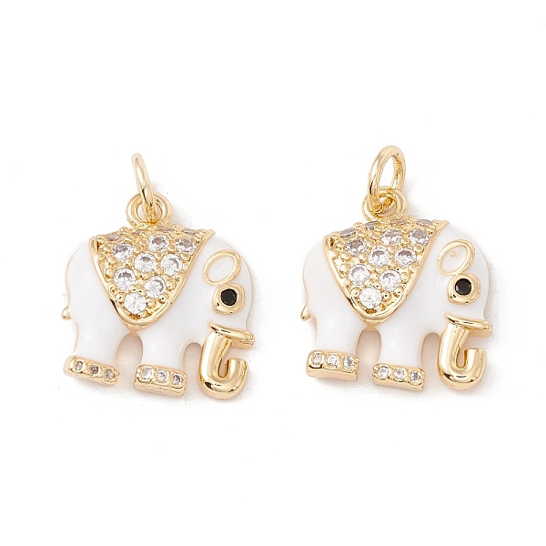 

PandaHall Brass Micro Pave Clear & Black Cubic Zirconia Pendants, with Enamel, Cadmium Free & Lead Free, Elephant, Real 18K Gold Plated...
