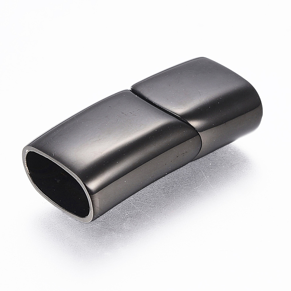 

PandaHall 304 Stainless Steel Magnetic Clasps with Glue-in Ends, Rectangle, Gunmetal, 29x14x8.5mm, Hole: 6~7x12mm 304 Stainless Steel...