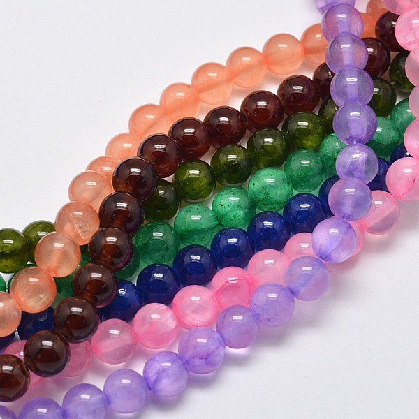 

PandaHall Dyed Natural Green Jade Beads Strands, Round, Mixed Color, 10mm, Hole: 1.5mm, about 38pcs/strand, 15.74 inch Green Jade Round..., Multicolor