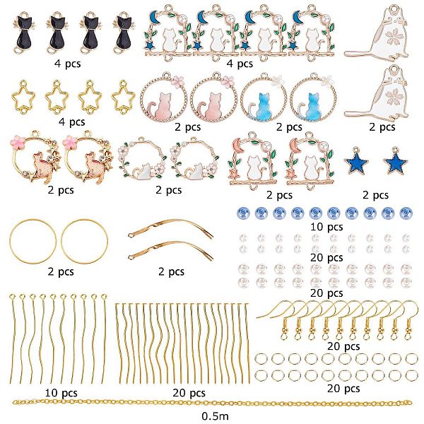 

PandaHall SUNNYCLUE DIY Earrings Making Kits, Including 20pcs 7 Style Pendants, Alloy Links, Glass Pearl Beads Strands, Brass Chains..., Multicolor