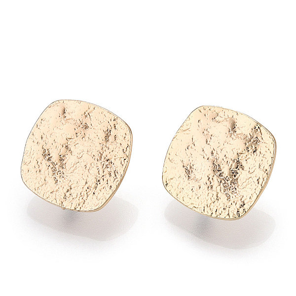 

PandaHall Brass Stud Earring Finding, Twist Rhombus, with Vertical Loop, Real 18K Gold Plated, 16x16mm, Hole: 2mm, Pin: 0.7mm Brass Rhombus