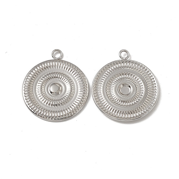 

PandaHall 201 Stainless Steel Pendants, Flat Round Charm, Stainless Steel Color, 21x18x1.5mm, Hole: 1.8mm 201 Stainless Steel Flat Round
