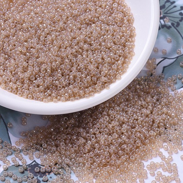 

PandaHall MIYUKI Round Rocailles Beads, Japanese Seed Beads, (RR2370) Transparent Pale Peach Luster, 11/0, 2x1.3mm, Hole: 0.8mm, about..., Orange