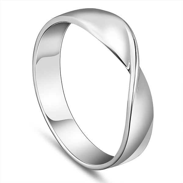 

PandaHall SHEGRACE Rhodium Plated 925 Sterling Silver Rings, Platinum, Size 8, 17.8mm Sterling Silver