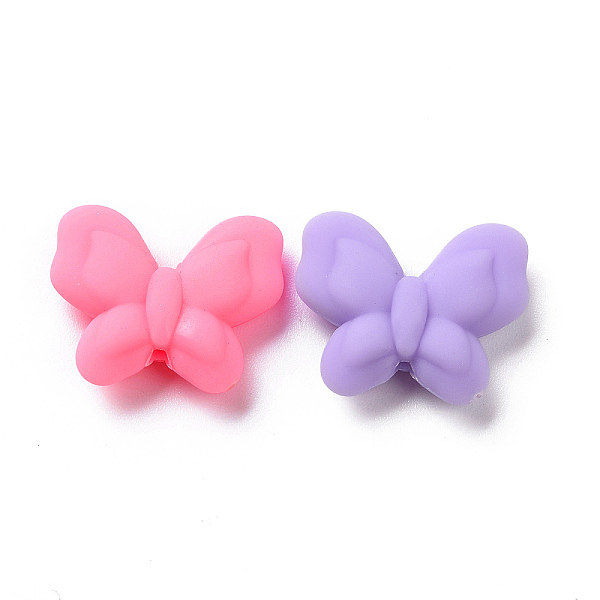 

PandaHall Rubberized Style Acrylic Beads, Butterfly, Mixed Color, 18x21.5x6.5mm, Hole: 1.6mm, 403pcs/500g Acrylic Butterfly Multicolor