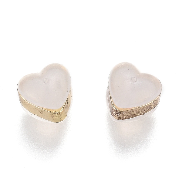 

PandaHall Heart Silicone Ear Nuts, Secure Soft Earring Backs, with Brass Findings, Golden, 6x6.2x5mm, Hole: 1mm Silicone