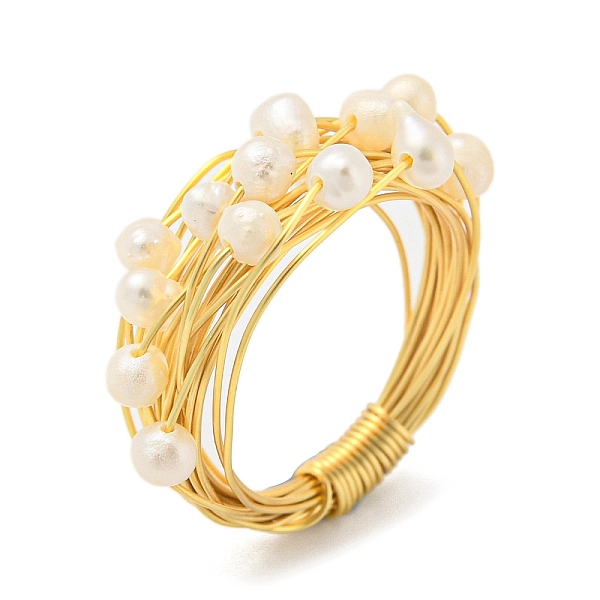 Natural Pearl Beaded Finger Ring