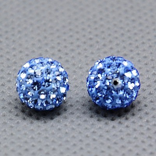 

PandaHall Czech Glass Rhinestones Beads, Polymer Clay Inside, Half Drilled Round Beads, 211_Light Sapphire, 10mm, Hole: 1mm Polymer..., Blue