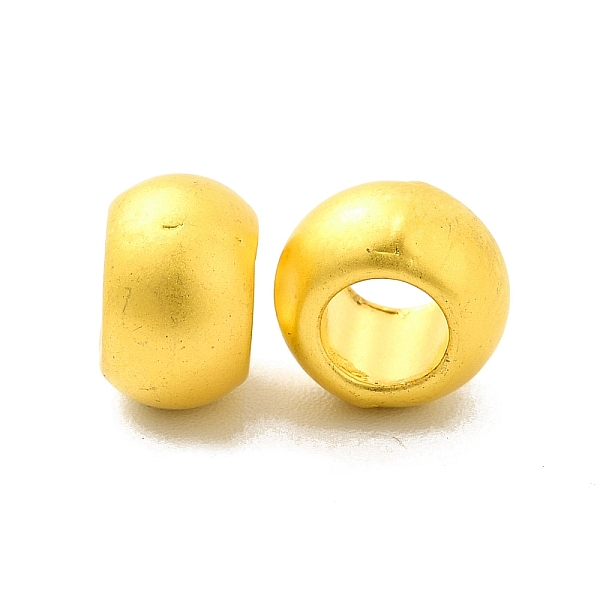 

PandaHall Rack Plating Alloy Beads, Large Hole Beads, Rondelle, Matte Gold Color, 9x5.5mm, Hole: 4.5mm Alloy Rondelle