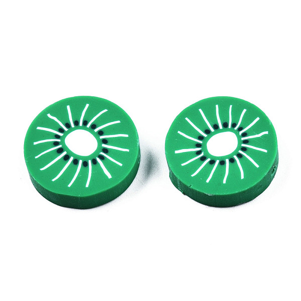 

PandaHall Handmade Polymer Clay Beads, Kiwi, Medium Sea Green, 19.5x4.5mm, Hole: 1.2mm Polymer Clay Fruit
