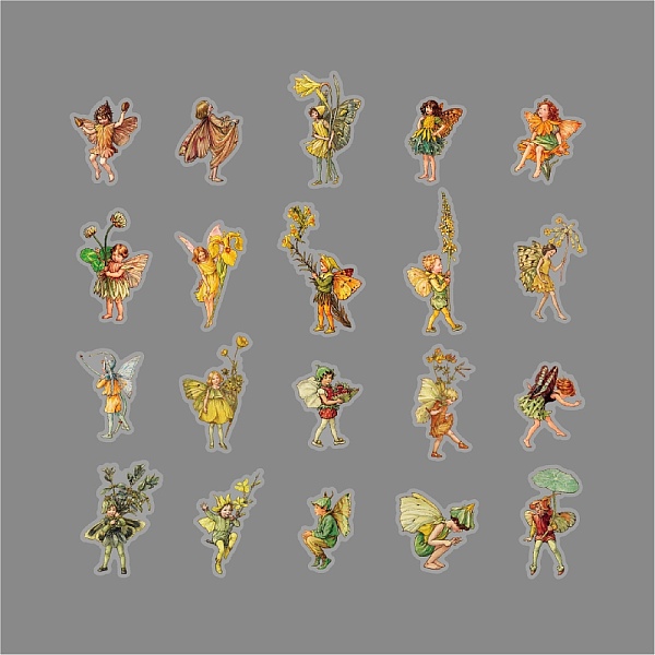 

PandaHall PET Plastic Decorative Paper Stickers, for Scrapbooks, Notebook, Journal, Card Making, Album, Calendars, DIY Crafts, Fairy, Gold...