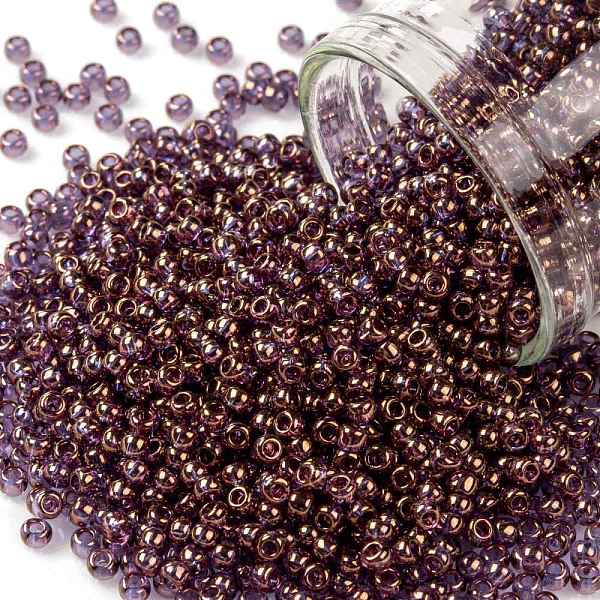 

PandaHall TOHO Round Seed Beads, Japanese Seed Beads, (202) Gold Luster Lilac, 11/0, 2.2mm, Hole: 0.8mm, about 50000pcs/pound Glass Purple