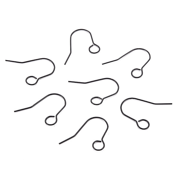 

PandaHall 304 Stainless Steel Stud Earring Hooks, Electrophoresis Black, 25mm, Hole: 5mm 304 Stainless Steel