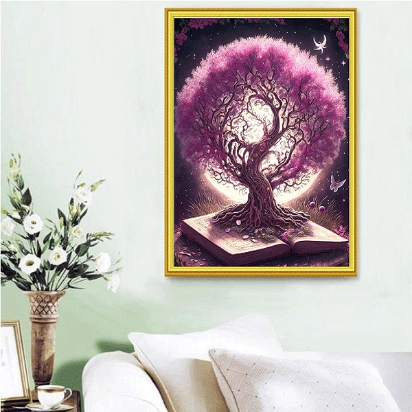 

PandaHall Tree of Life DIY Diamond Painting Kits, including Resin Rhinestones, Diamond Sticky Pen, Tray Plate and Glue Clay, Orchid..., Purple