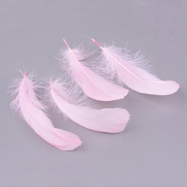 

PandaHall Goose Feather Costume Accessories, Dyed, Pearl Pink, 34~50x145~190mm Feather Feather Pink