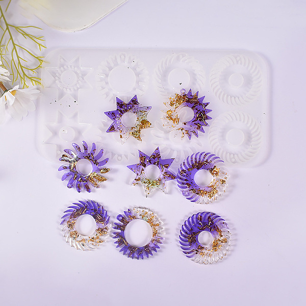 

PandaHall DIY Gear Pendant Silicone Molds, Resin Casting Molds, For UV Resin, Epoxy Resin Jewelry Making, White, 218x114x5.3mm, Hole: 2.5mm...
