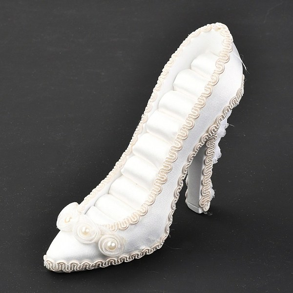 

PandaHall Flannelette & Resin High-Heeled Shoes Jewelry Displays Stand, Earring Necklace Ring Jewelry Holder Stand Display, White...