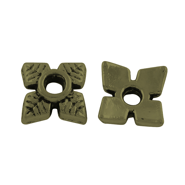 

PandaHall 4-Petal Tibetan Style Alloy Bead Caps, Cadmium Free & Lead Free, Flower, Antique Bronze, 6x6x2mm, Hole: 2mm Alloy