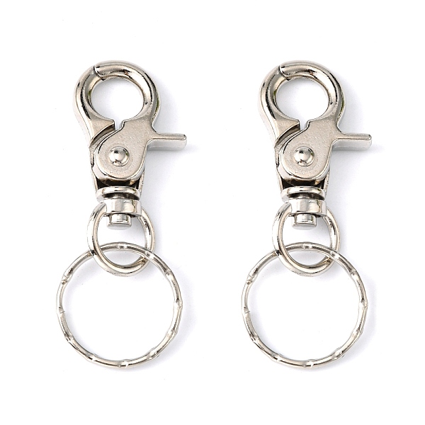 

PandaHall Iron Swivel Clasps with Key Rings, Platinum, 67x25mm Iron