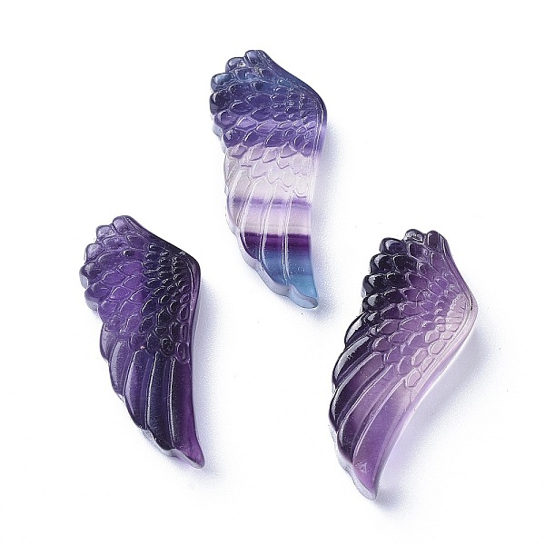 

PandaHall Carved Natural Fluorite Pendants, Wing, 31x14x5~7.5mm, Hole: 0.9mm Fluorite Wing