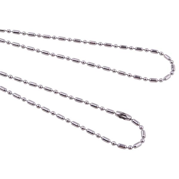 

PandaHall 304 Stainless Steel Ball Chain Necklaces, Ball & Bar Beaded Necklaces, Stainless Steel Color, 26 inch, Round: 2.4mm, Oval: 2.4x5mm...