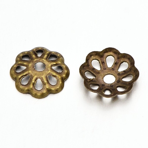

PandaHall Antique Bronzze Tone Iron Bead Cap & Cone, Nickel Free, Antique Bronze, 8x2mm, Hole: 1mm Iron