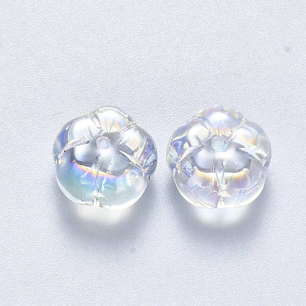 Transparent Spray Painted Glass Beads
