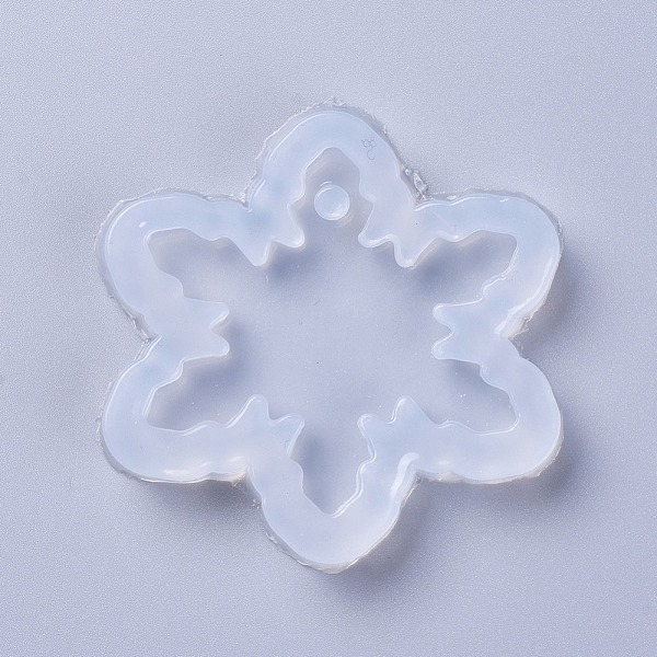 

PandaHall Christmas Pendant Silicone Molds, Resin Casting Molds, For UV Resin, Epoxy Resin Jewelry Making, Snowflake, White, 62.5x59x8mm...