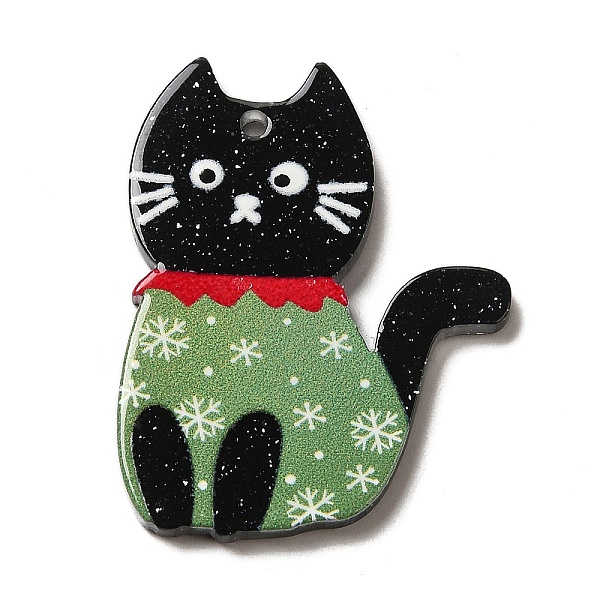 

PandaHall Halloween Acrylic Pendants, Ghost/Cat, Black, 39x30x2mm, Hole: 1.8mm Acrylic Cat Shape Black