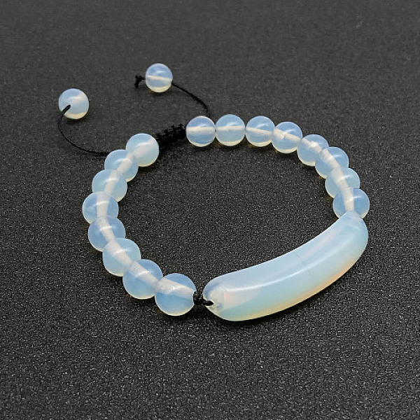 

PandaHall Opalite Bead Braided Bead Bracelets for Women Men, No Size Opalite