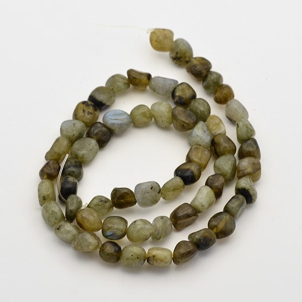 

PandaHall Natural Labradorite Bead Strands, Tumbled Stone, Nuggets, 5~7X5~7mm, Hole: 1mm, about 15.7 inch Labradorite Nuggets