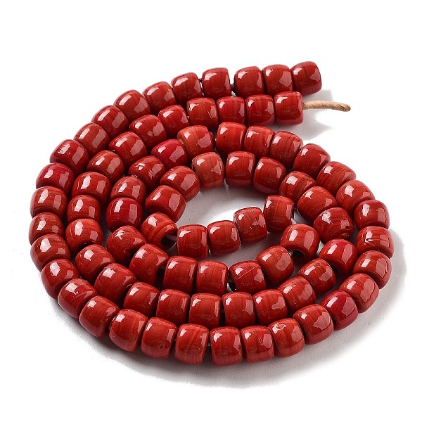 

PandaHall Handmade Nepalese Lampwork Beads, Barrel, FireBrick, 10.5~11x8~8.5mm, Hole: 3.5mm, about 80pcs/strand, 25.39''(64.5cm) Lampwork..., Red
