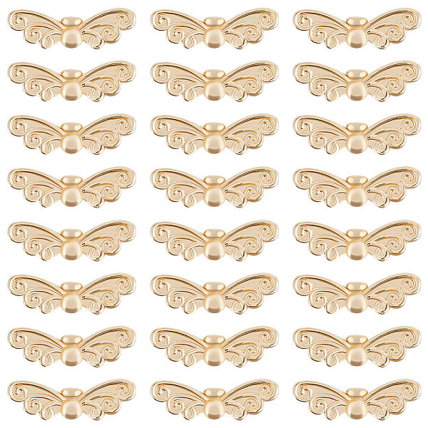 

PandaHall Beebeecraft 24Pcs Rack Plating Brass Beads, Long-Lasting Plated, Butterfly Wing, Real 14K Gold Plated, 7x22.5x4mm, Hole: 1.4mm...